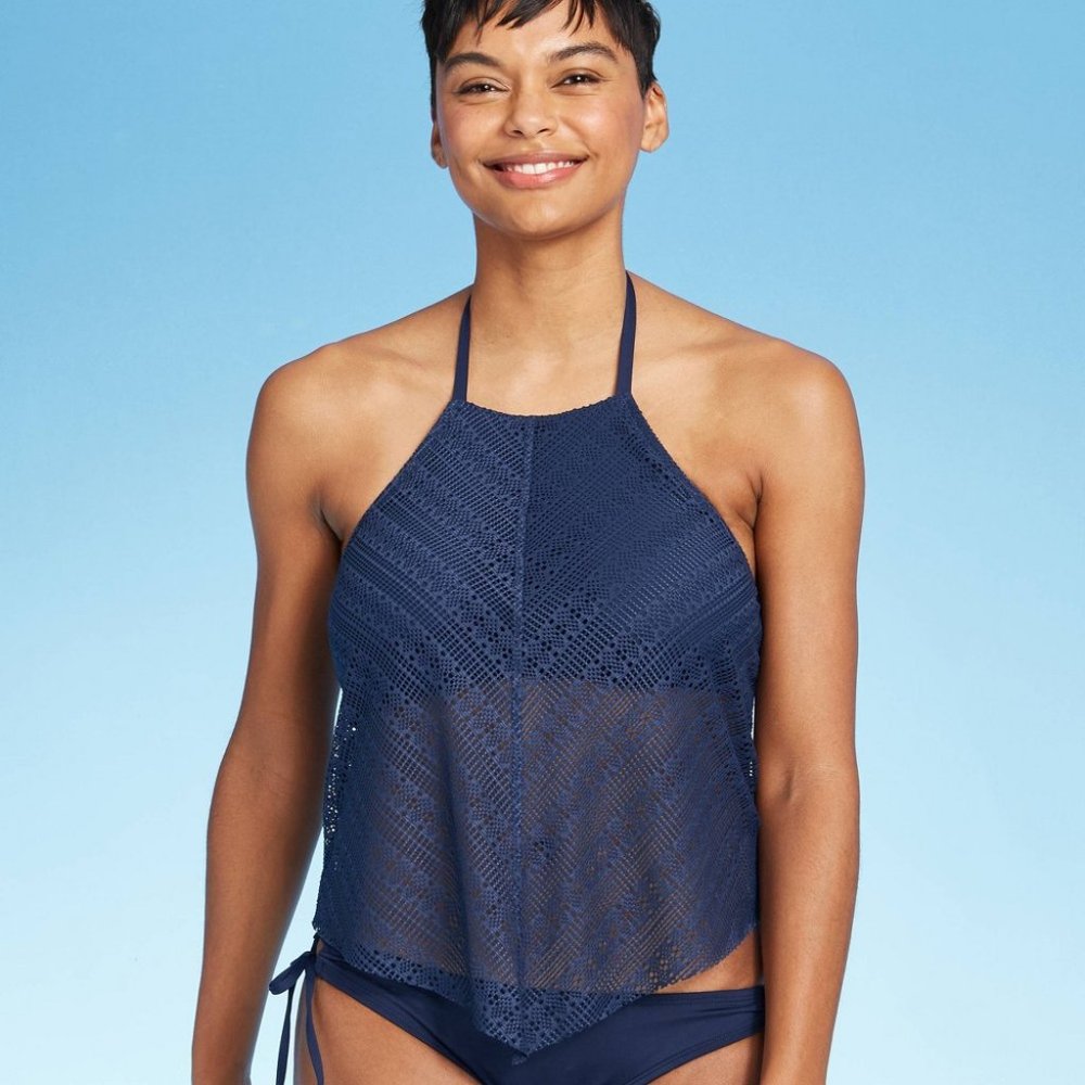 NEW! Navy Kona Sol Tankini Swim Top